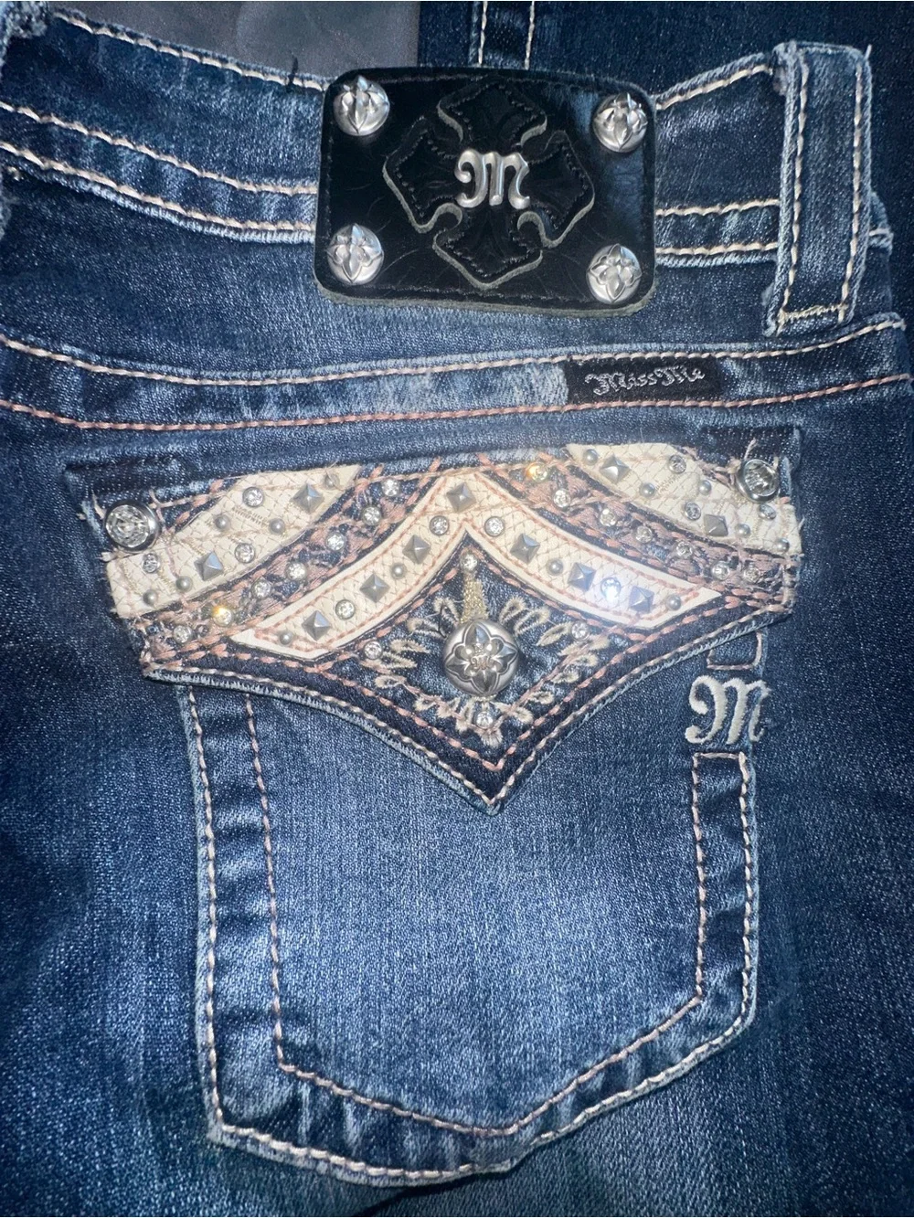 Miss Me Western Rodeo Cowgirl Denim Rhinestone Bootcut Jeans!
